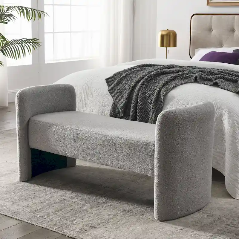 GDFStudio - Harper H-Frame Polyester Upholstered Bench with Modern Versatile Design