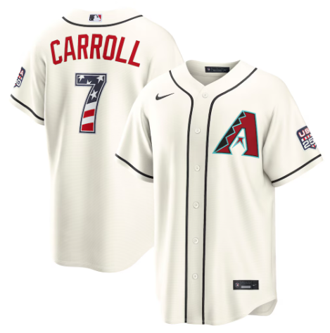 Arizona Diamondbacks Corbin Carrolle Cream USA 250 Fourth of July Home Stadium Jersey