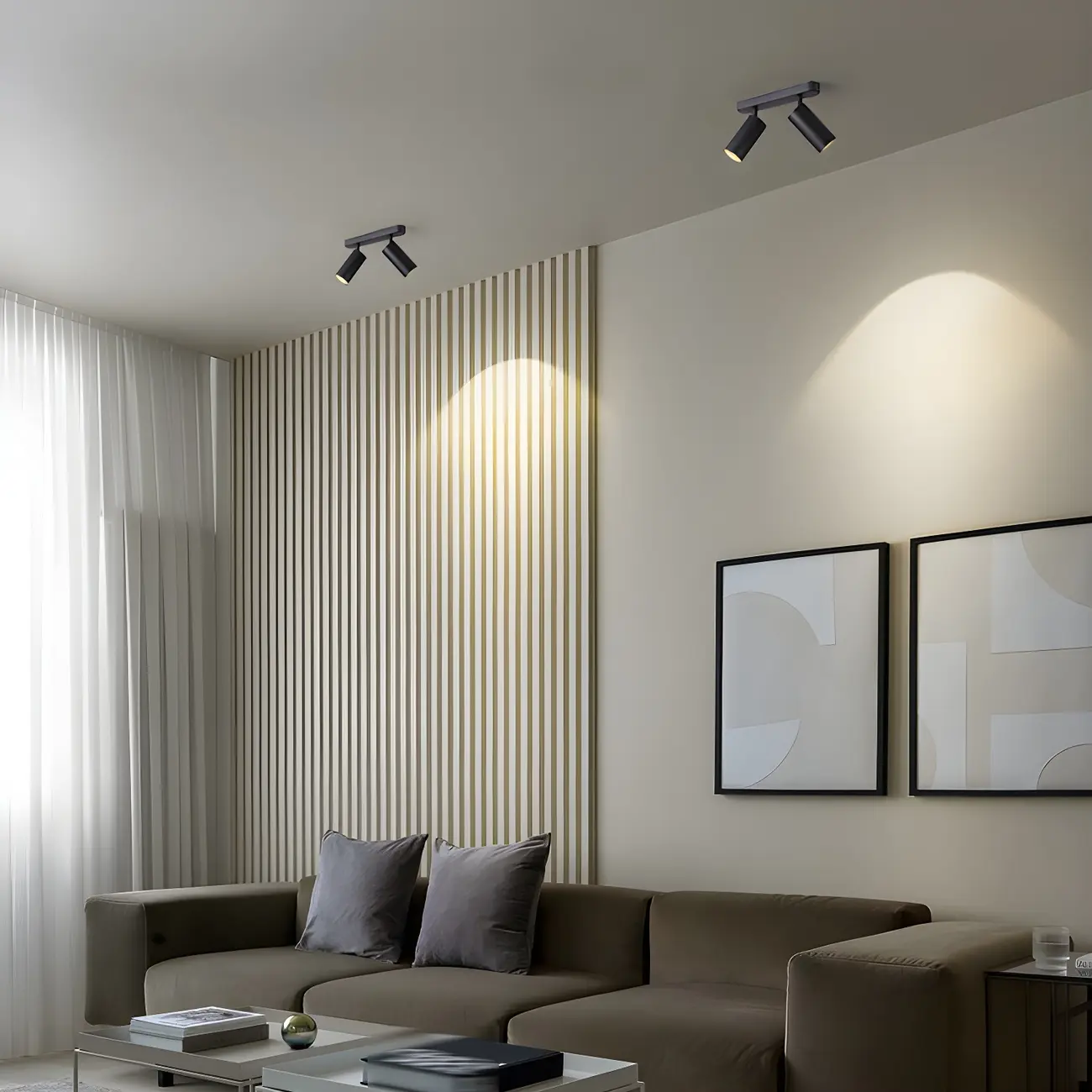 Mini Simple Cylinder Metal Semi Flush Mount Track Light