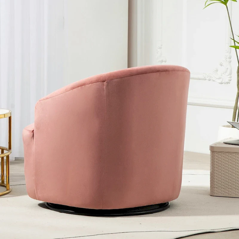 Modern Velvet Upholstered Swivel Accent Chair