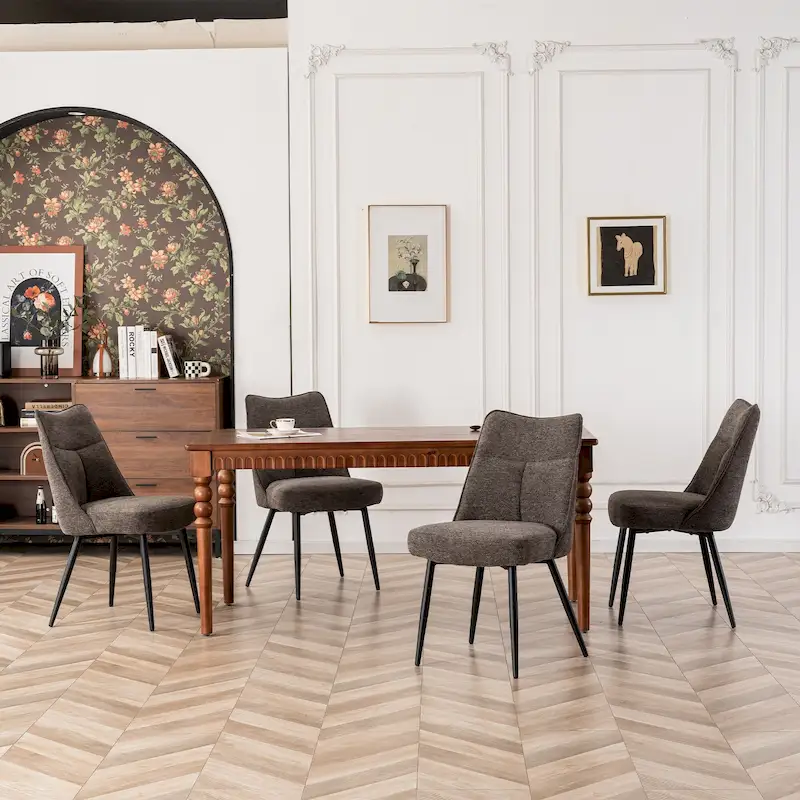 Modern Upholstered Fabric Kitchen & Dining Room Chairs Set of 2