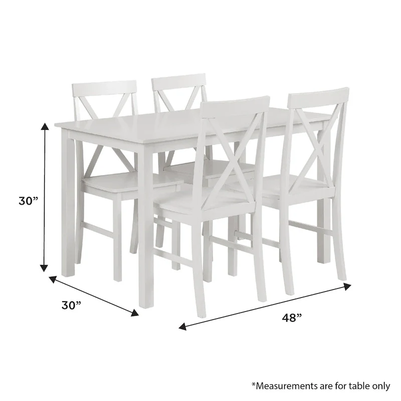 Dining Table with 4 X-Back Chairs
