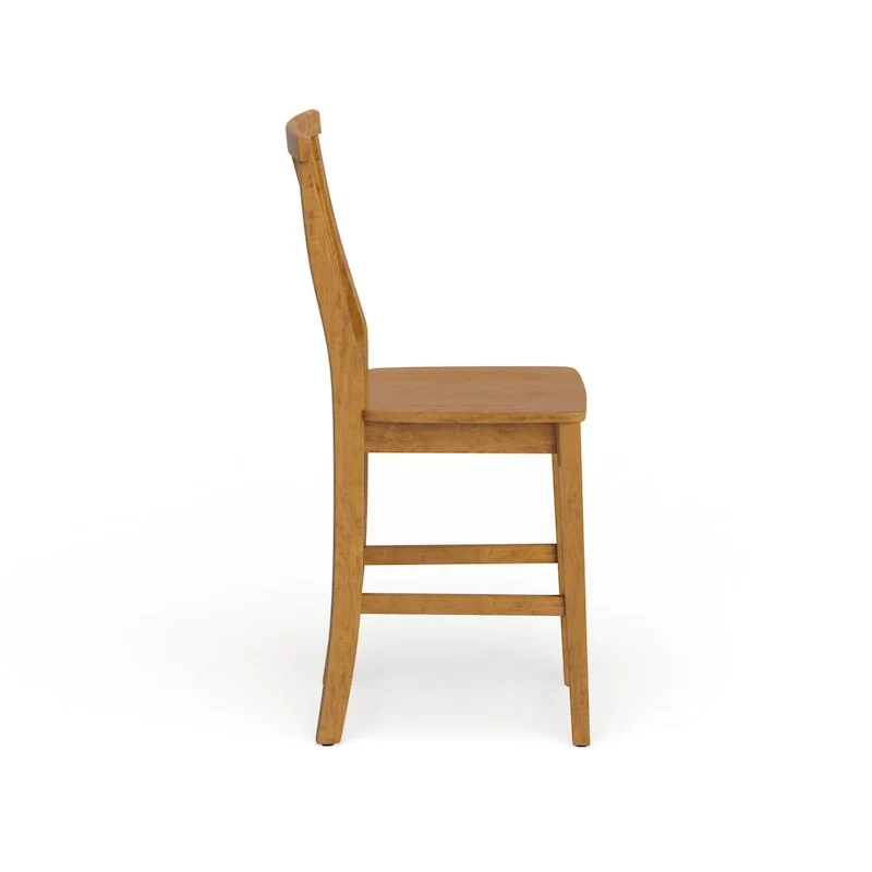 Counter Stool with Oak Finish and Contoured Seat