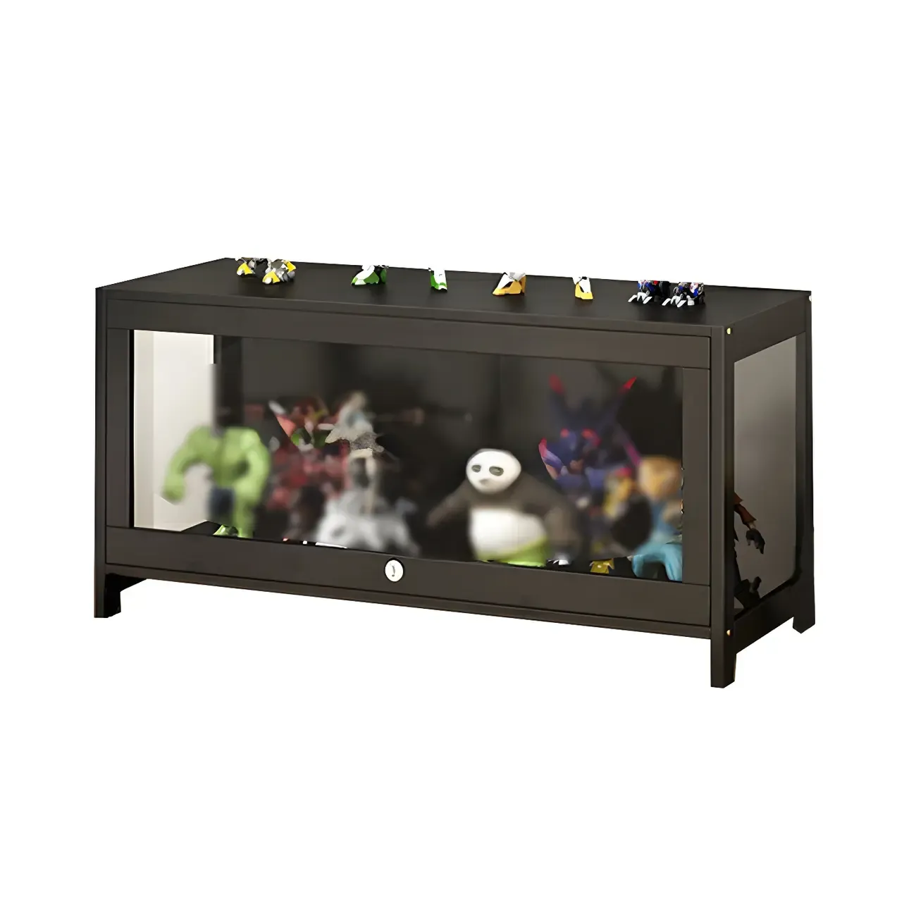 Living Room Modern Black Glass Figurine Display Cabinet