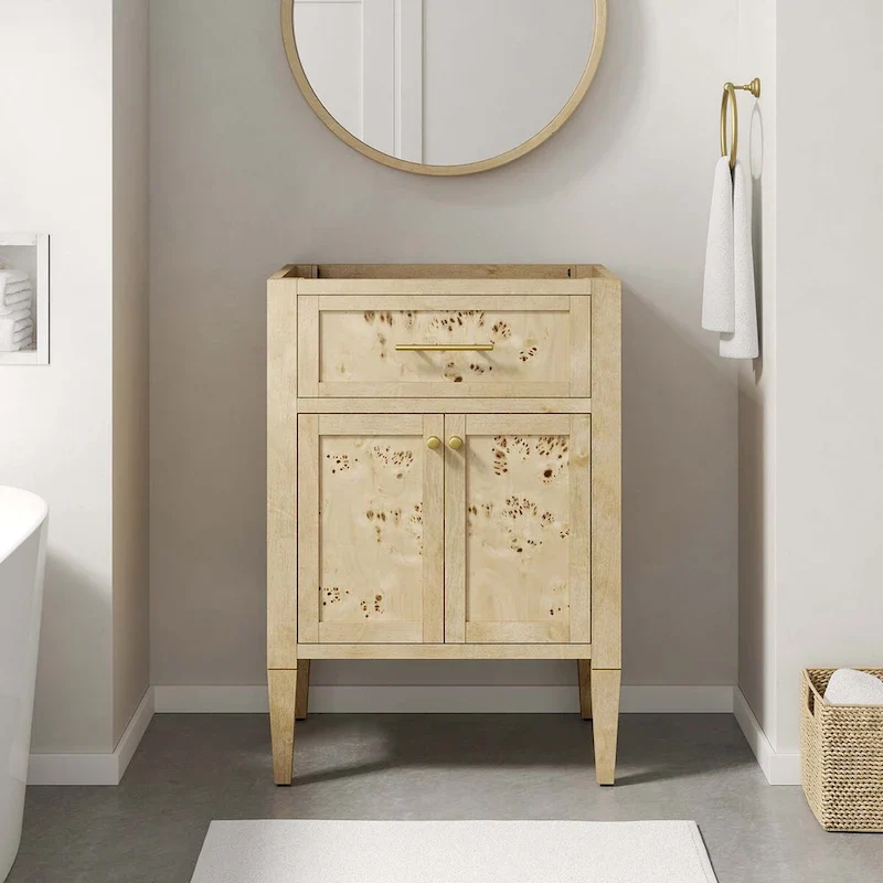 24 Wood Bathroom Vanity Cabinet (Sink Basin Not Included)