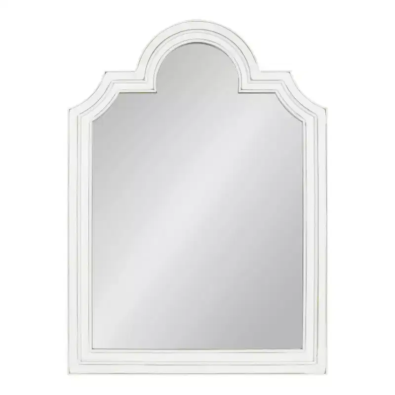 Kate & Laurel All Things Decor 26" x 35.2" Sindahl Arch Wall Mirror White : Modern Framed, No Assembly Required