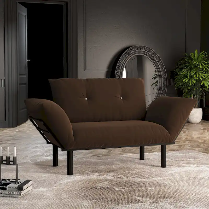 Haydar Extra-wide Modern Loveseat with Metal Legs