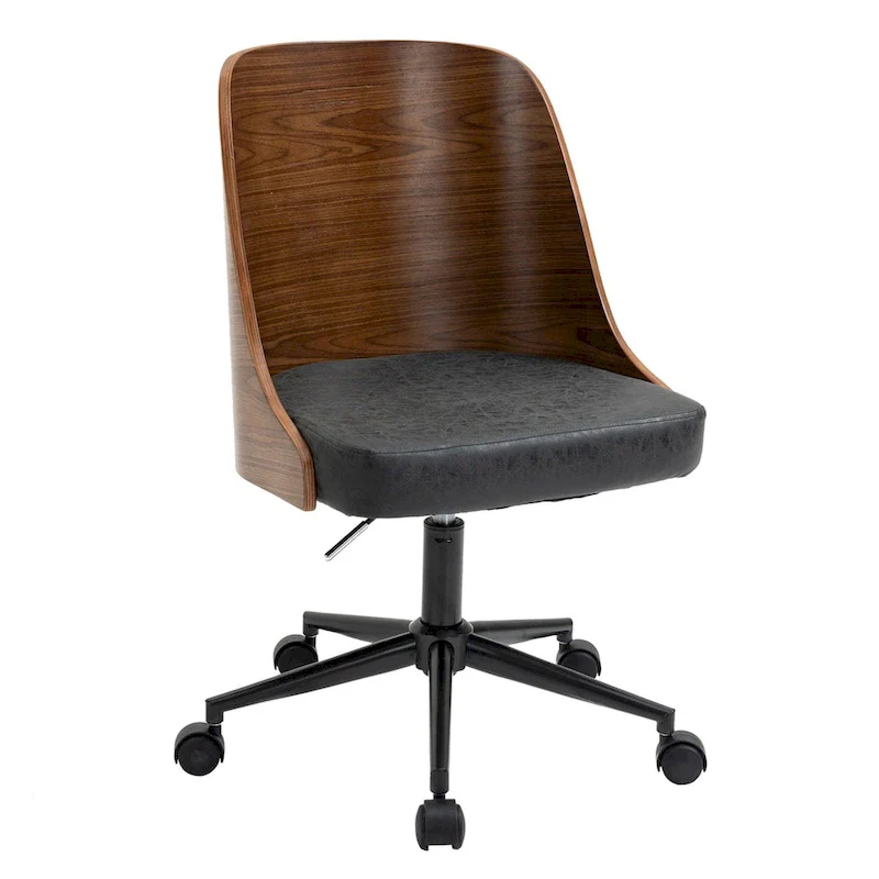Manager Style Home Office Chair with Solid Wood Back