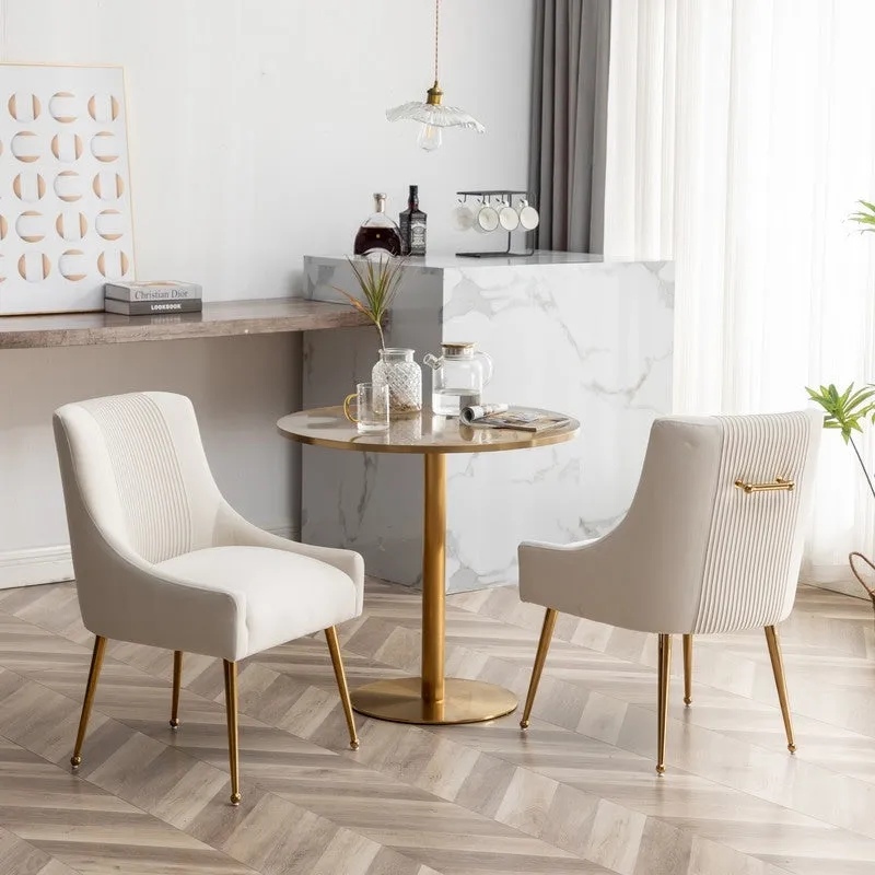 Upholstered Accent Chair Set of 2 with Rear Handle
