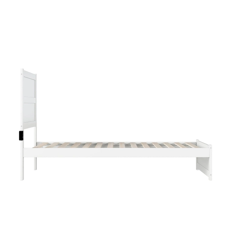 NoHo Twin Extra Long Bed with Footboard in White