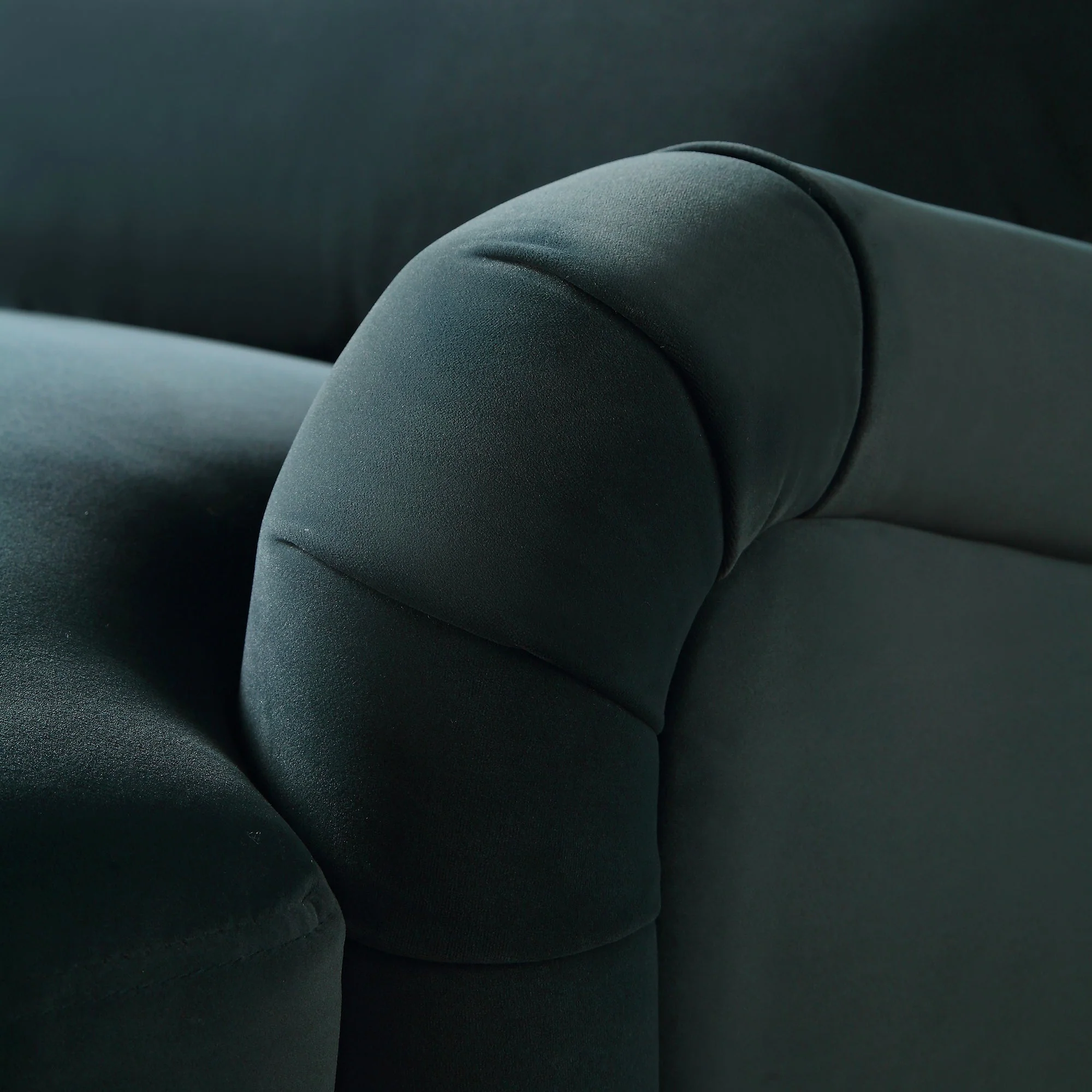 Aegean Blue Velvet Sofa, 1-Seater