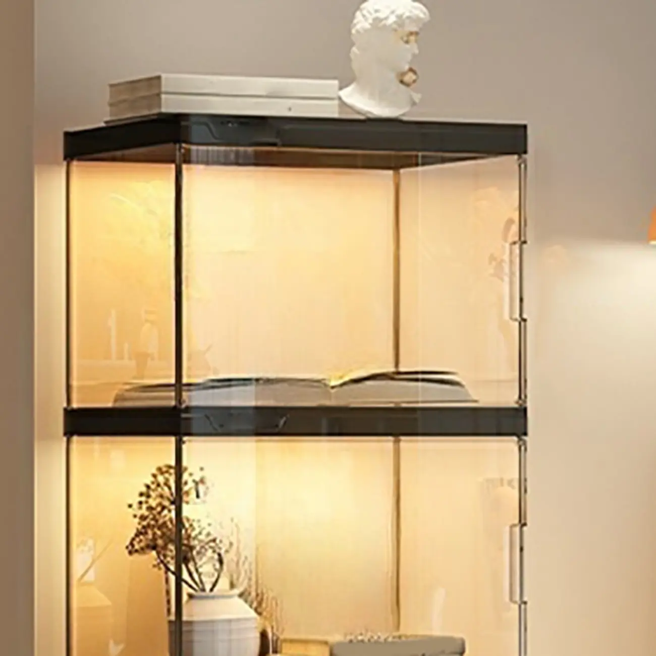Modern Acrylic 5-Tier Lighted Display Bookcase