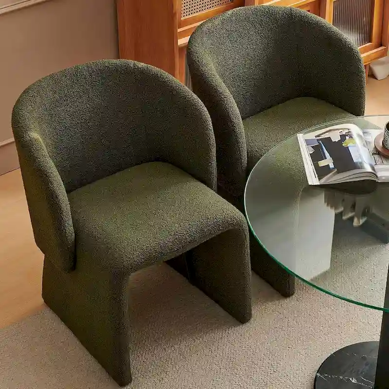 Barrel Dining Sofa Chairs Upholstered-Fully Wrapped