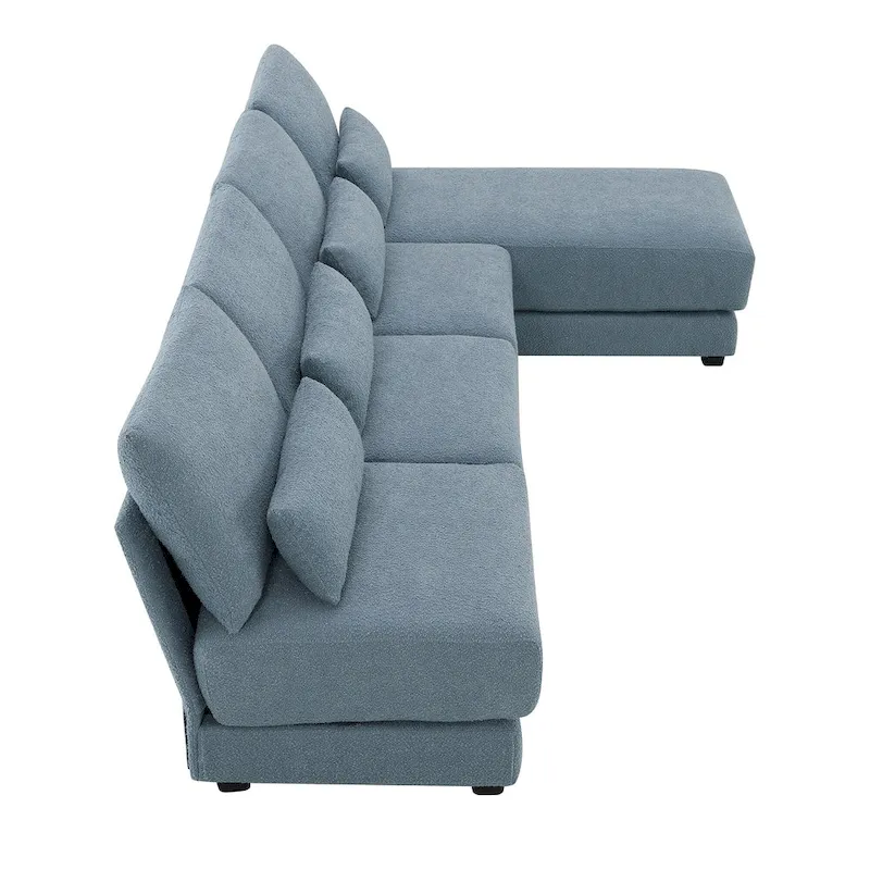 Blue 120 L-Shaped 4-Seat Sectional Sofa