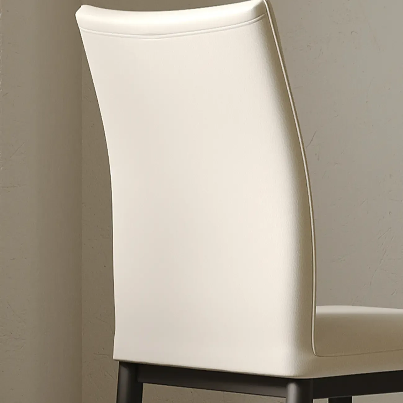 Modern Faux Leather Upholstered Solid Back Dining Chair