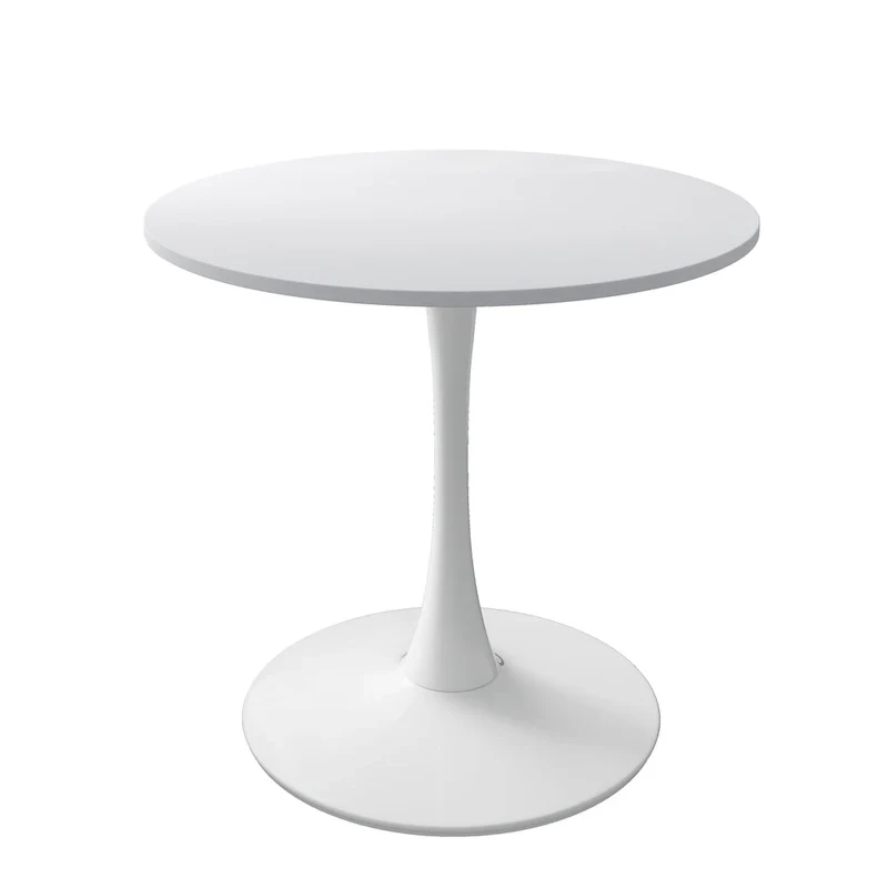 Modern Dining Table with Round Table Top & Metal Base