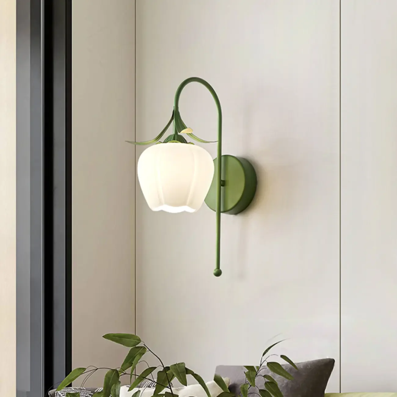 Modern White Wall Sconce with Floral Shape for Living Room
