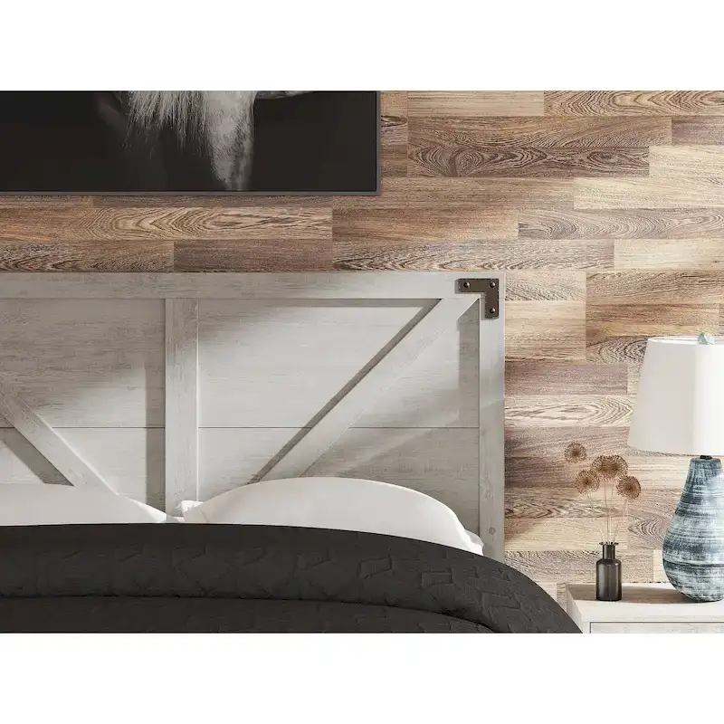 Signature Design by Ashley Shawburn Gray Crossbuck Panel Headboard