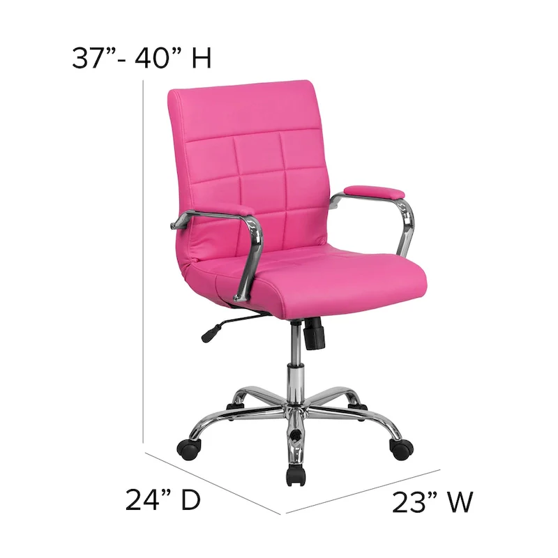 Mid-back Chrome/Vinyl Executive Swivel Office Chair