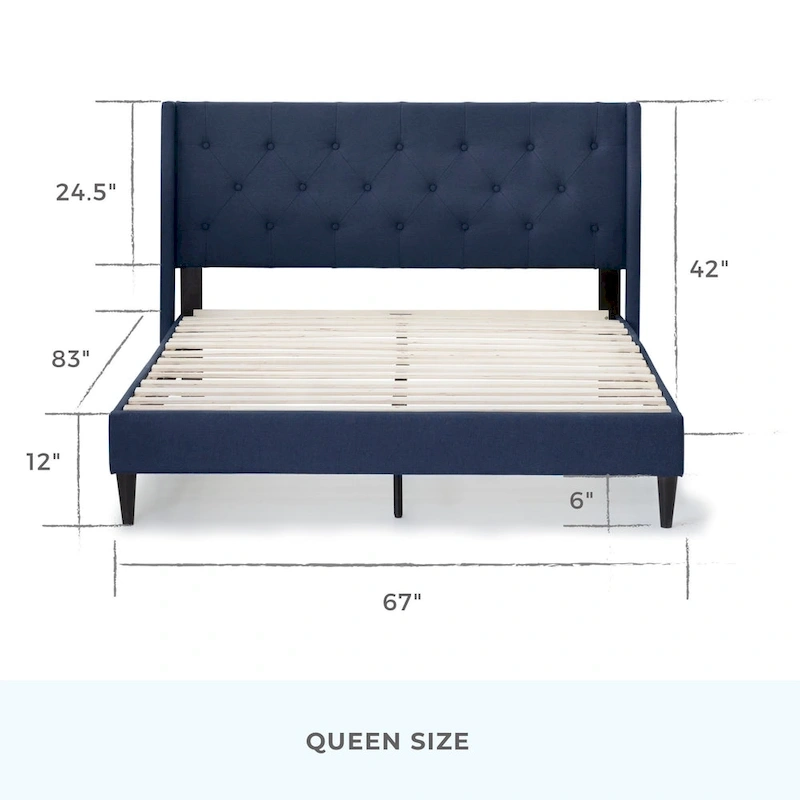 Brookside Isabelle Button Tufted Wingback Upholstered Bed