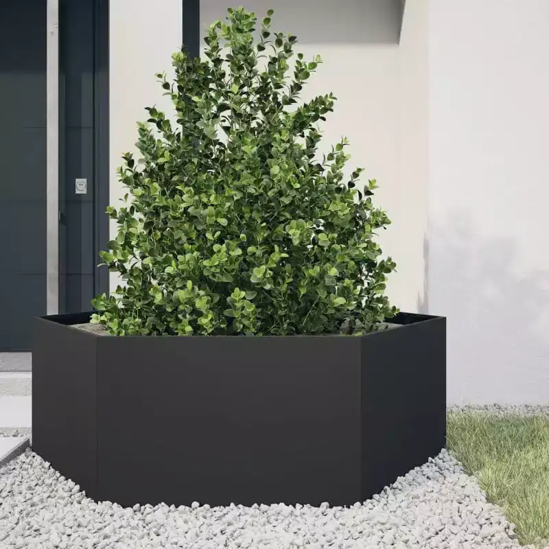 vidaXL Garden Planter Black Steel Large Durable Garden Planter