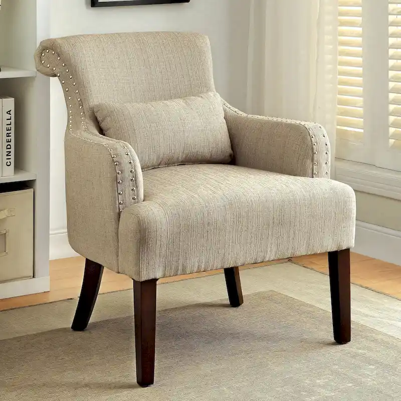 Nyer Contemporary Fabric Upholstered Accent Chair