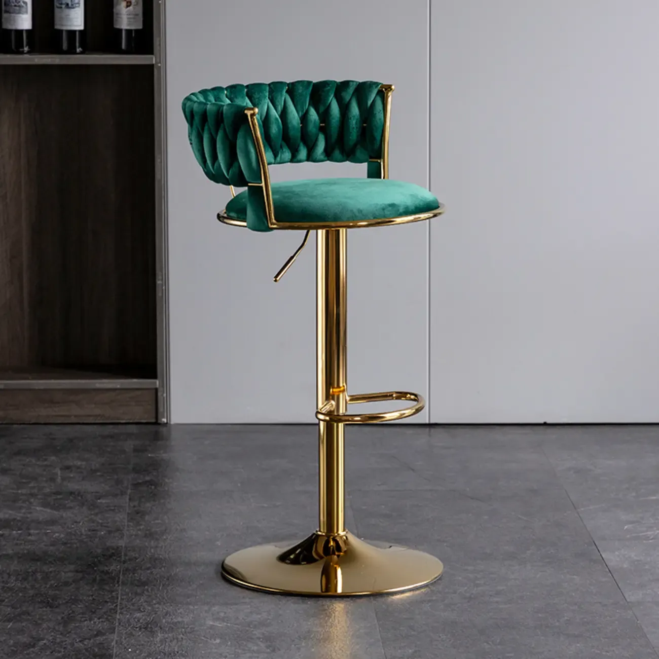 Modern Velvet Swivel Adjustable Bar Stools
