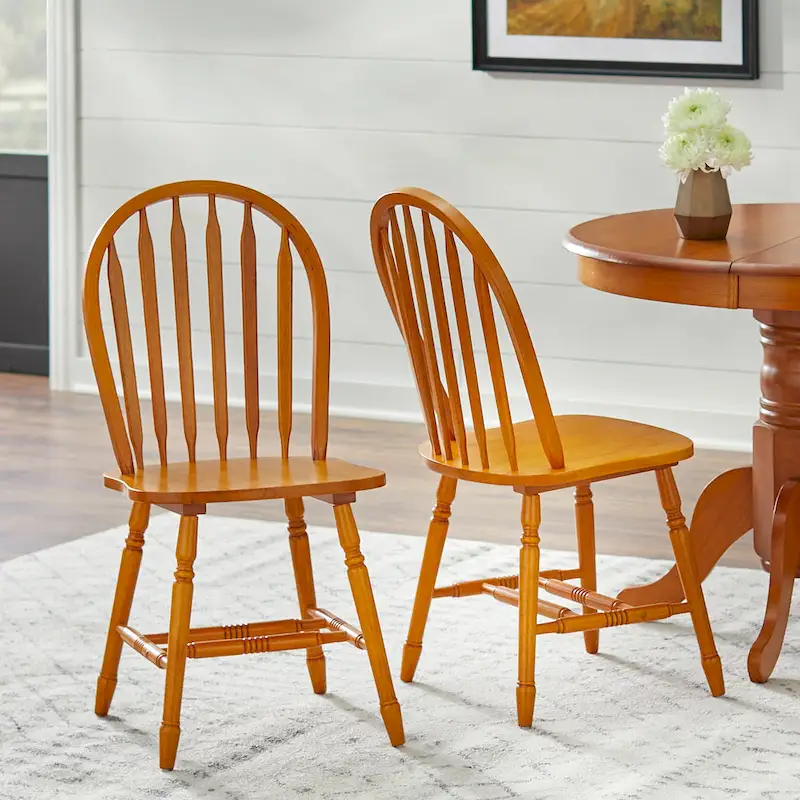 Carolina 7-piece Farmhouse Solid Wood Dining Set with Leaf