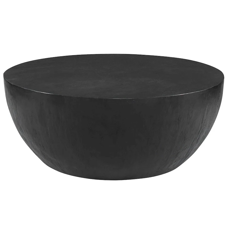 Round Coffee Table with Ebony Finish - 42W x 16H x 42D