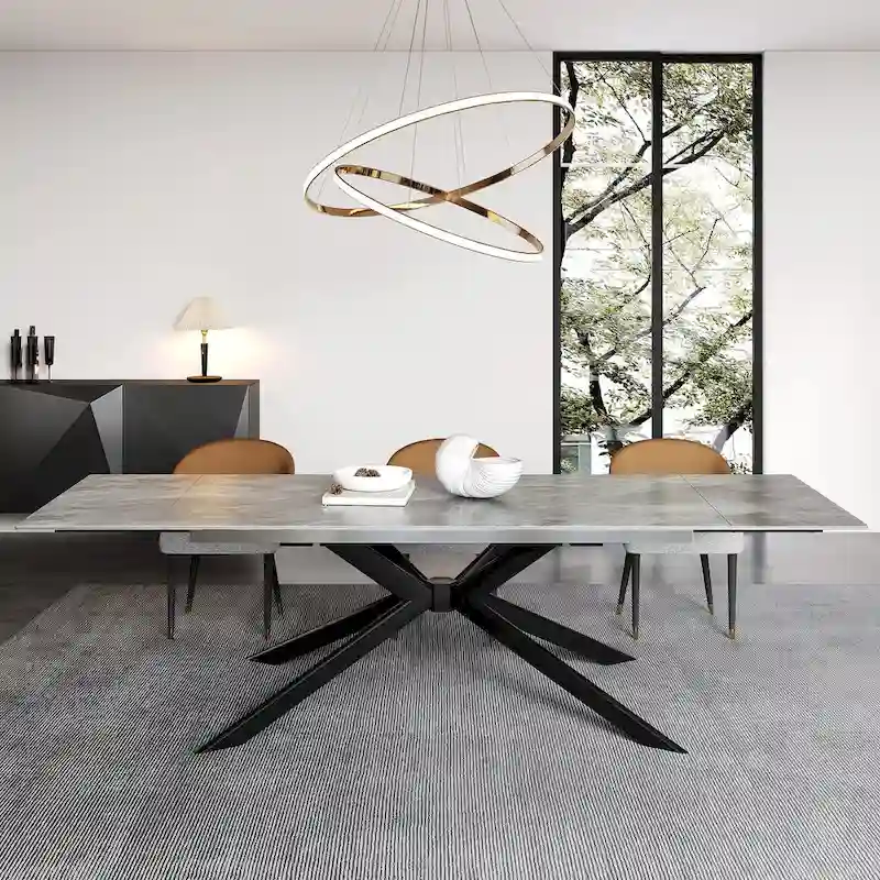 110.24  Extendable Rectangular Sintered Stone Dining Table - 78.74  to 110.24