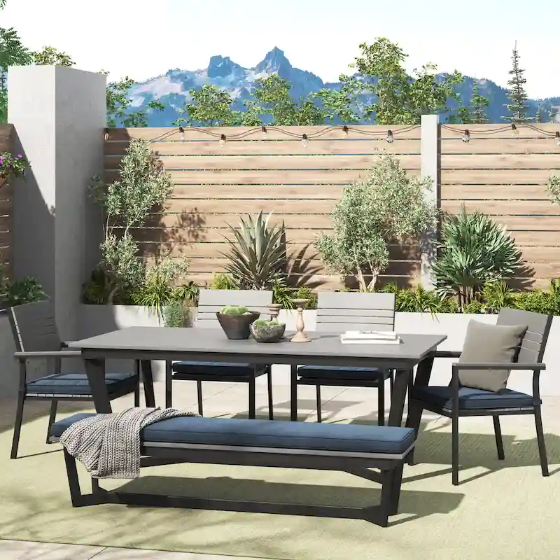 Corvus Orville 6-piece Aluminum Outdoor Dining Set with WPC Table Top