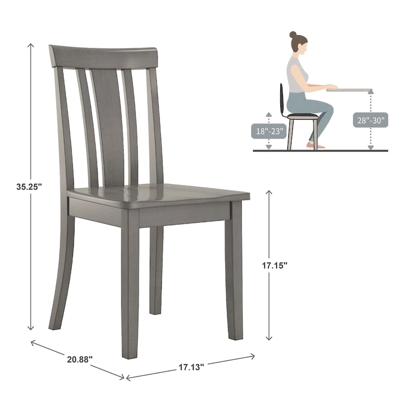 Wilmington II 60-Inch Rectangular Antique Grey Dining Set by iNSPIRE Q Classic