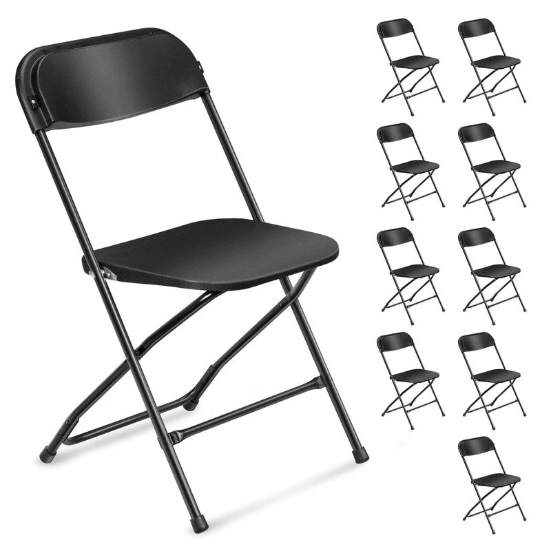 Plastic Folding Party Conversation Exhibition Dining Chair Set (Set of 10)
