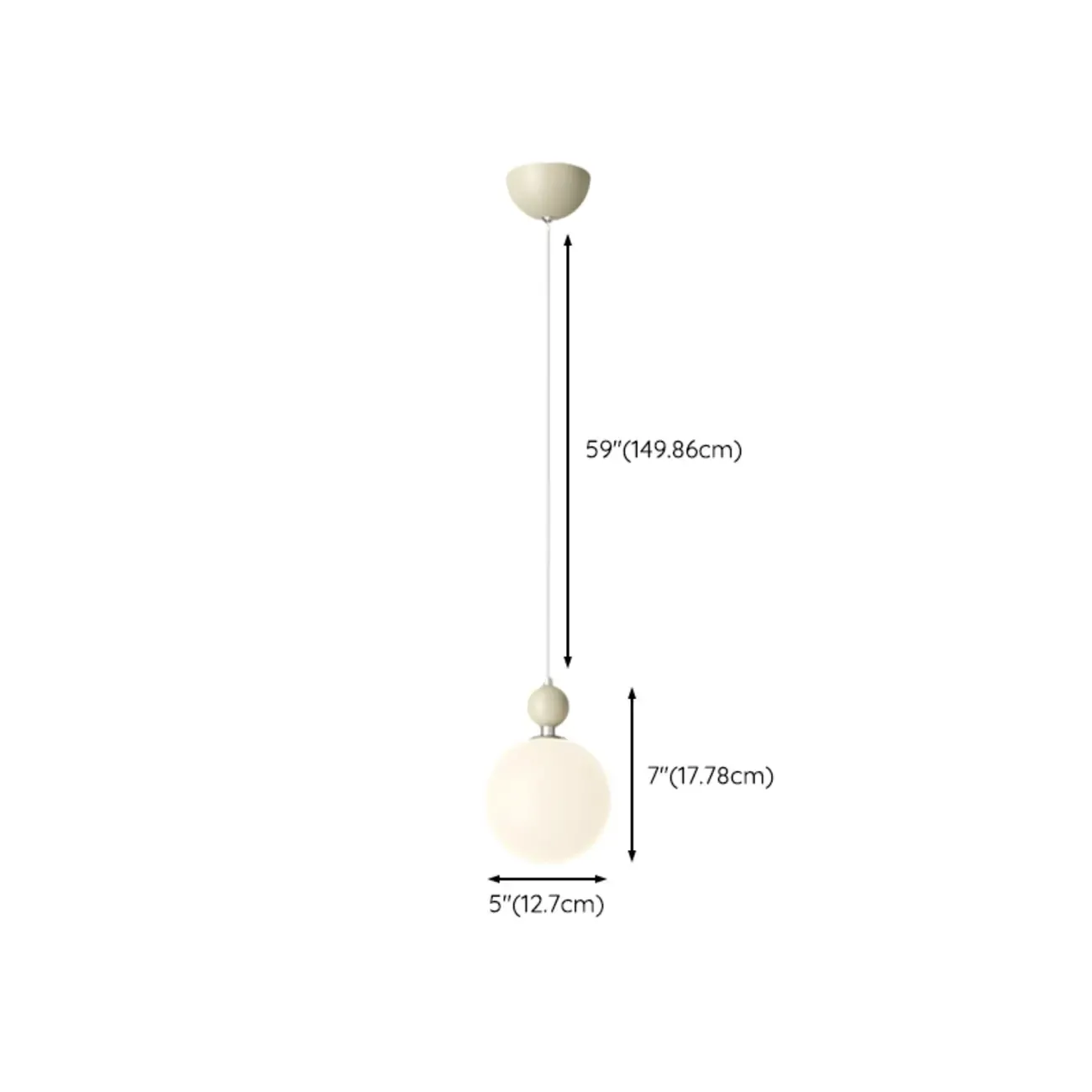 Elegant Milky Glass Globe LED Pendant Light with Bead Detail