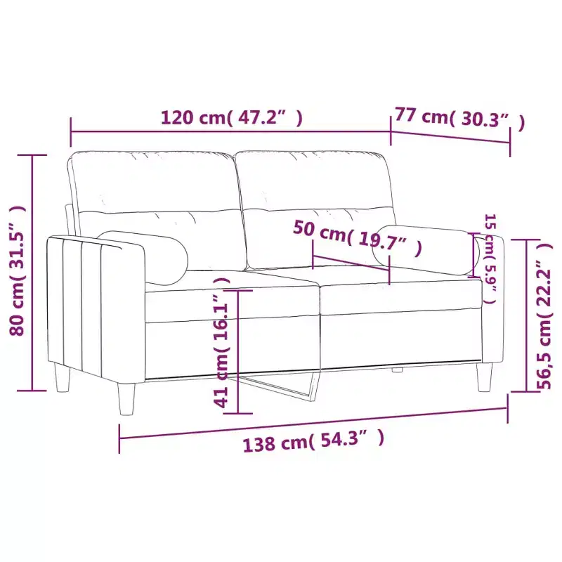 2-Seater Sofa Dark Grey Fabric (100% polyester), metal, textilene