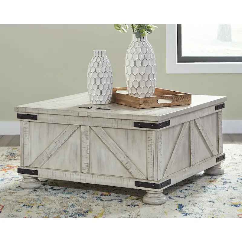 Square Cocktail Table with Storage, 36W x 36D x 18H