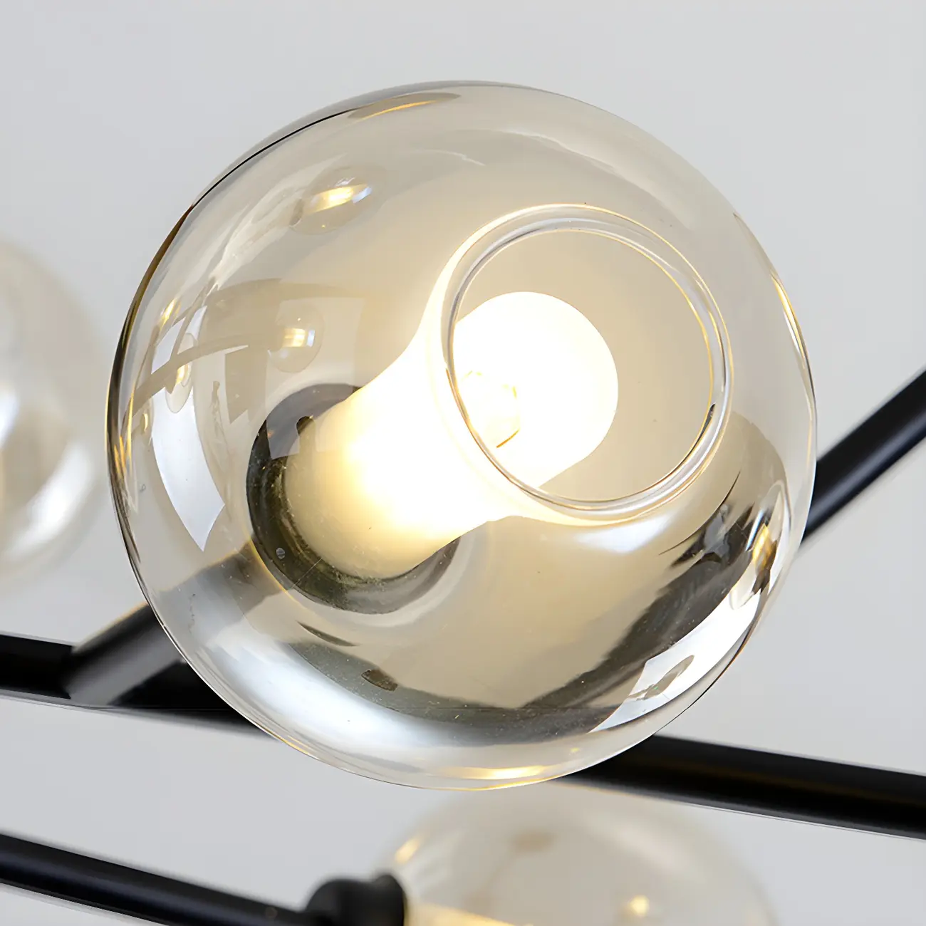 Modern Gold Metal Glass Globe Sputnik Chandelier