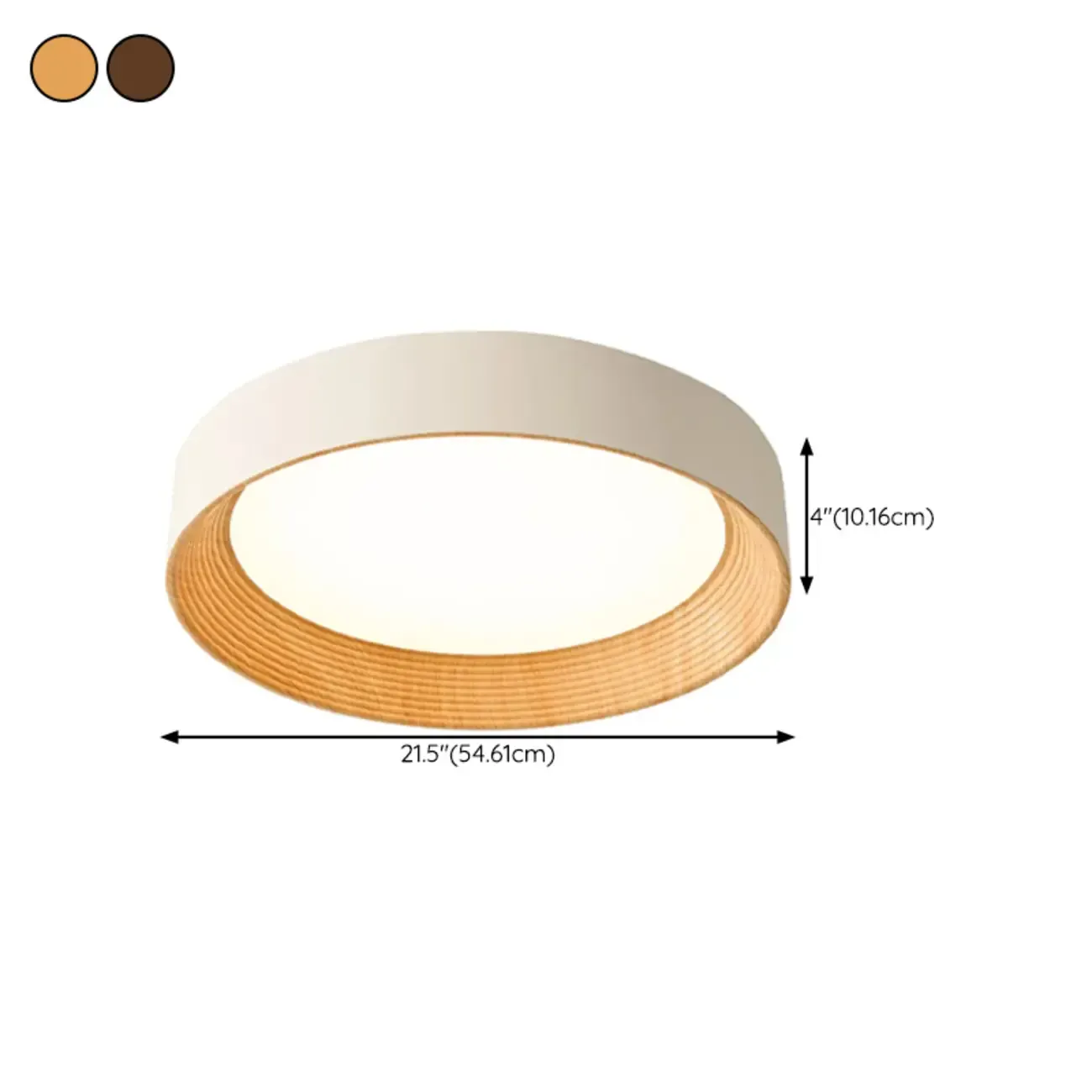 Walnut Round Flush Mount Ceiling Light