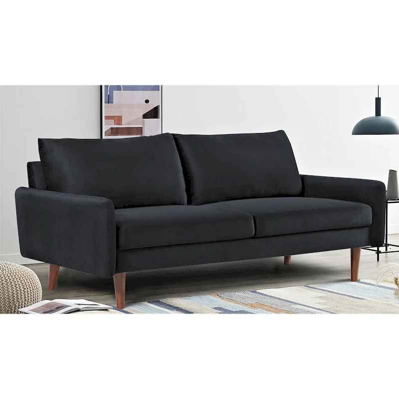 70W Tapered-Leg Velvet Sofa