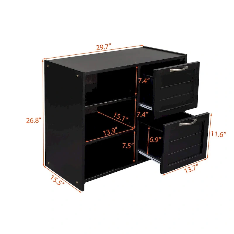 Twin Low Loft Bed with Storage Cabinets, Shelves & Ladder – White / Gray / Espresso, Pine Wood, Single