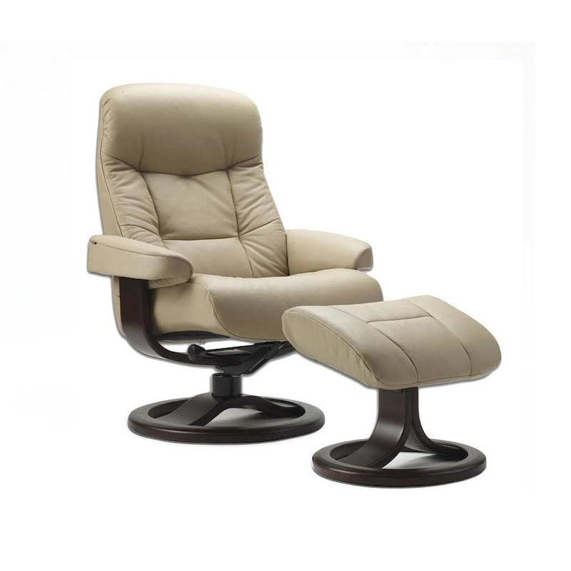 Fjords Muldal Leather Recliner and Ottoman