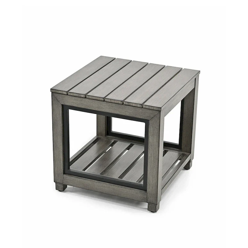 Outdoor Distressed Aluminum Patio Side Table