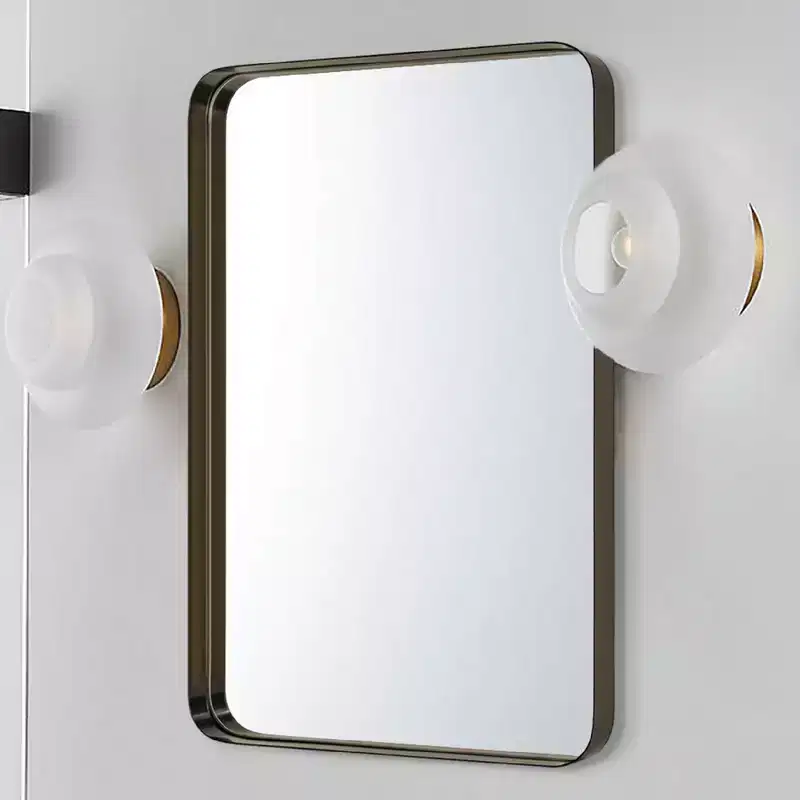 TEHOME Arthers Rectangular Stainless Steel Framed Pivoting Wall Mounted Bathroom Vanity Mirror