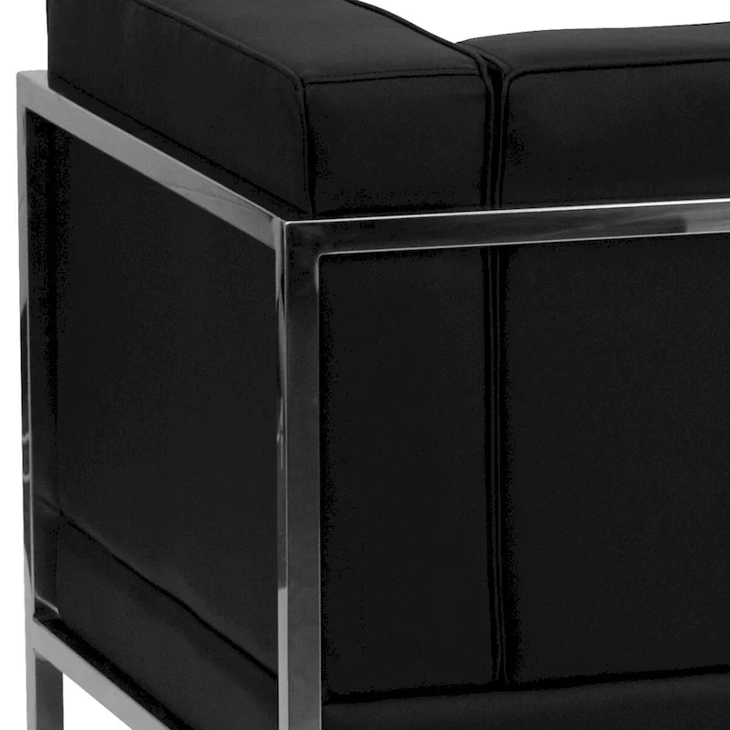 9 Piece LeatherSoft Modular Sectional Configuration - Stainless Steel Legs - 140.5W x 28.75 - 140.5D x 27.5H