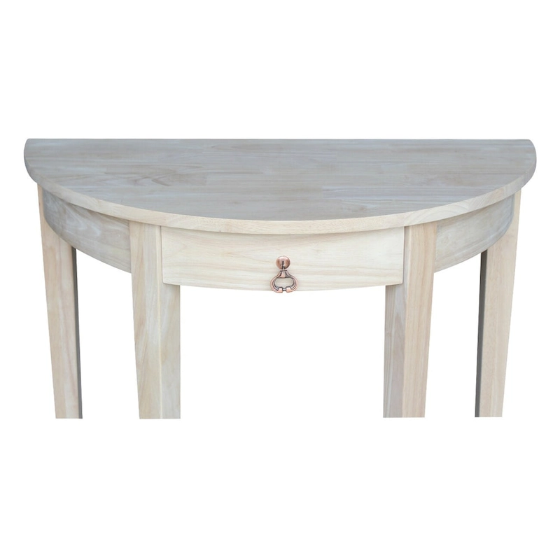Demilune Unfinished Solid Parawood Table