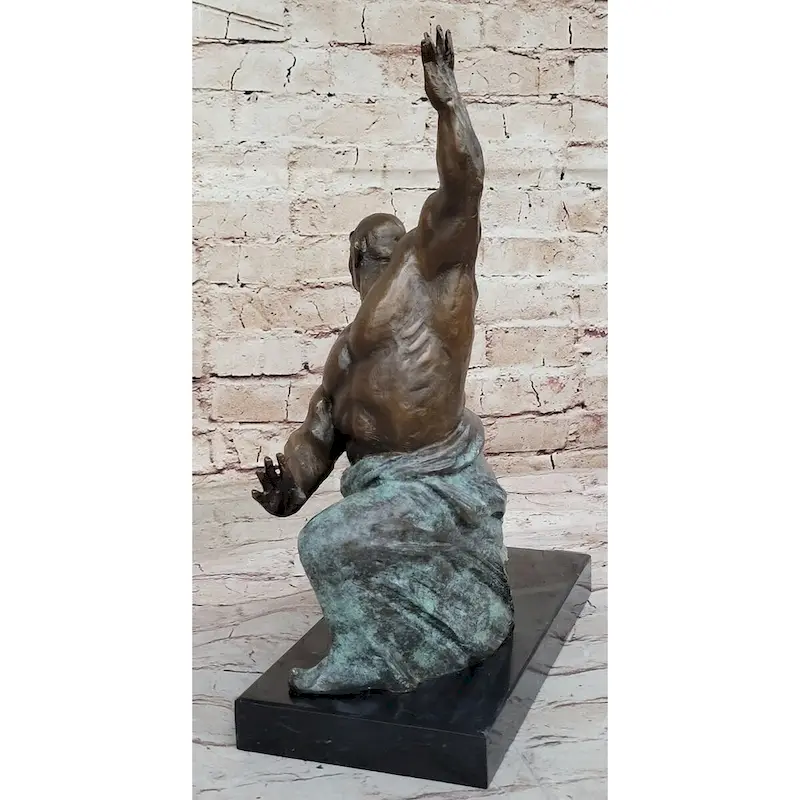 Hot Cast Bronze Sculpture Of Tai Chi Master Martial Arts Sensei Figure On Marble Base