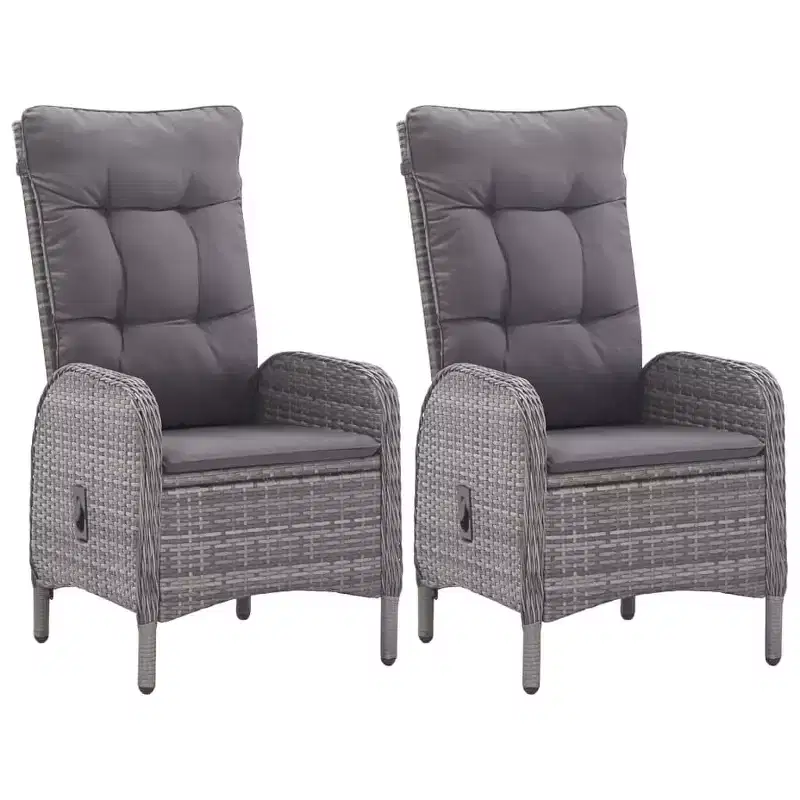 vidaXL 3 Piece Patio Bistro Set Poly Rattan and Glass