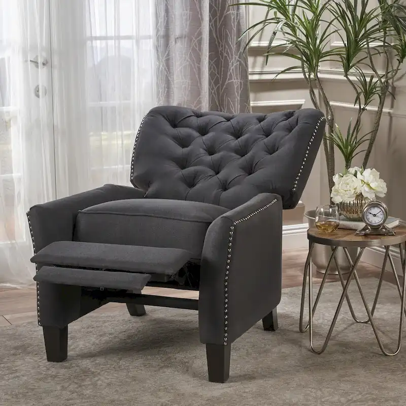 Cerelia Tufted Fabric Recliner by