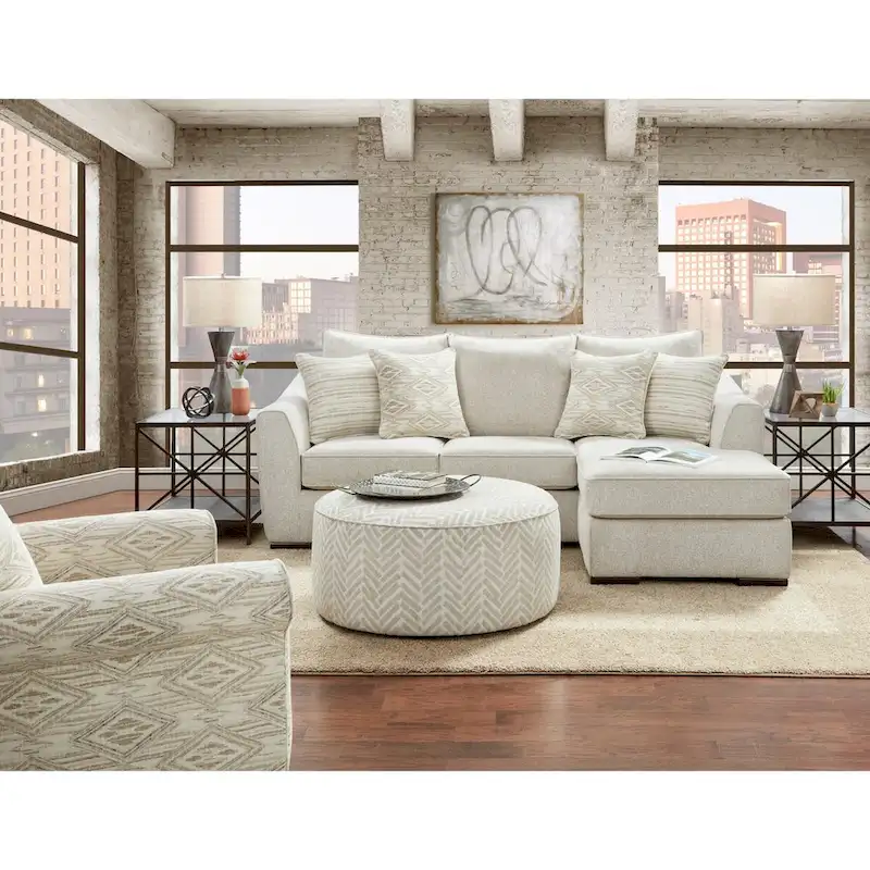 Multi-Color Oversized Round Padded Cocktail Ottoman – 1-Seater
