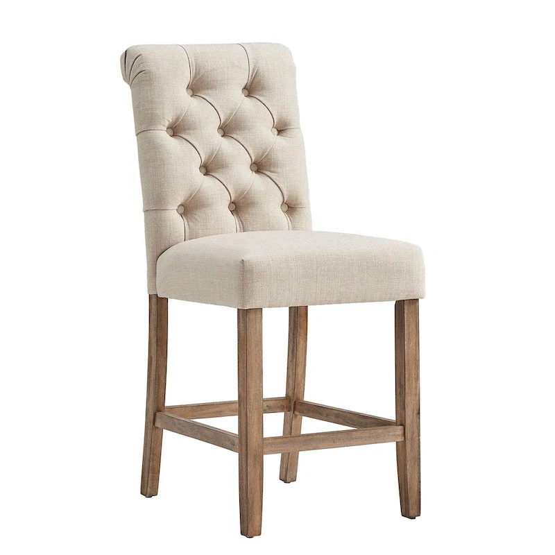 Premium Tufted Roll-Back Counter/Bar Stools (Set of 2)